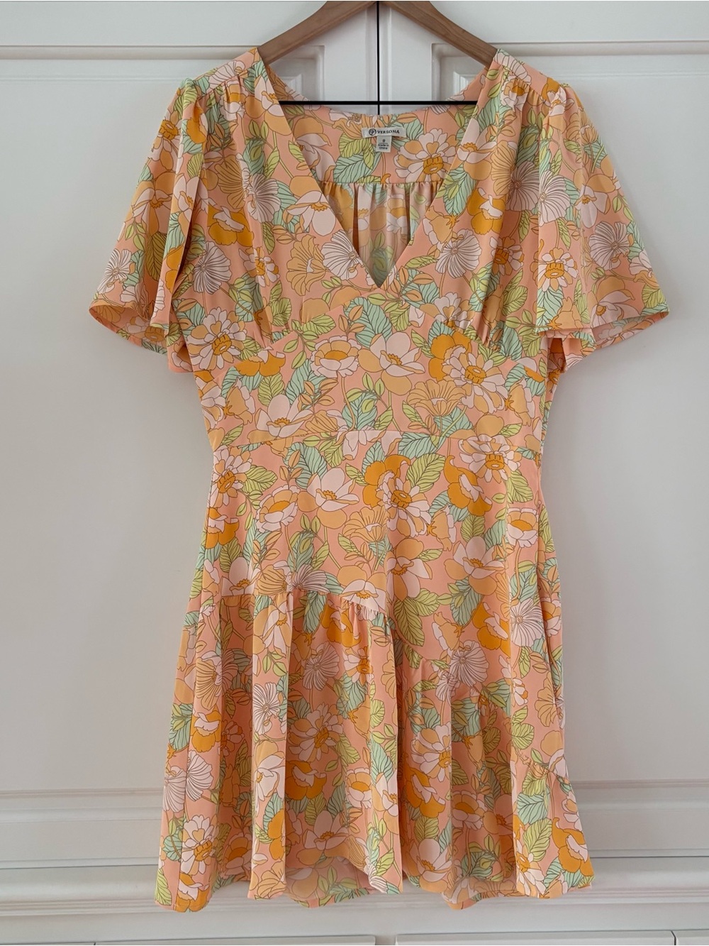 Versona 8 Peach Mint Floral Dress